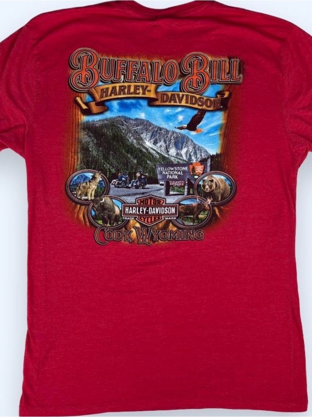 Harley-Davidson Heather Red 'Buffalo Bill' Cody Wyoming Graphic Tee